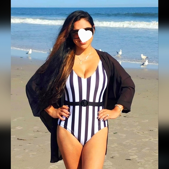 Swim striped black and white - Picture 2 of 2